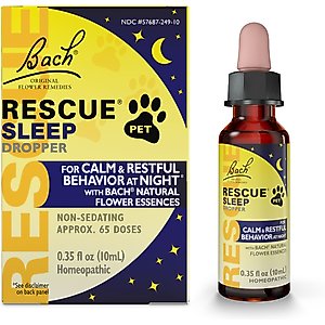 Rescue Remedy Pet Sleep Dropper Liquid Calming Supplement for Dogs & Cats, 10-ml bottle