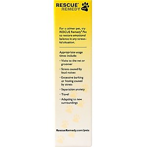 Rescue Remedy Stress Relief Pet Supplement, 10-mL bottle
