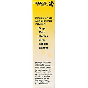 Rescue Remedy Stress Relief Pet Supplement, 10-mL bottle
