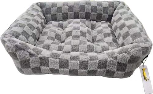 Show full view: Reserve Checkered Cuddler Bolster Dog & Cat Bed, Gray, Large slide 9 of 9