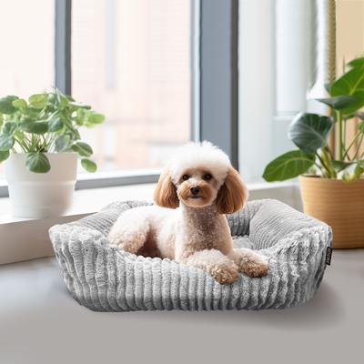 Show full view: Reserve Jacquard Cuddler Bolster Dog & Cat Bed, Gray, Large slide 2 of 10