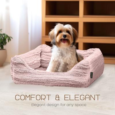 Show full view: Reserve Jacquard Cuddler Bolster Dog & Cat Bed, Pink, Large slide 5 of 10