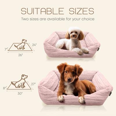 Show full view: Reserve Jacquard Cuddler Bolster Dog & Cat Bed, Pink, Large slide 3 of 10
