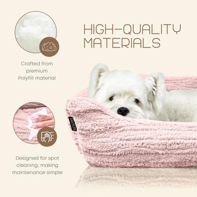 Show full view: Reserve Jacquard Cuddler Bolster Dog & Cat Bed, Pink, Medium slide 7 of 10