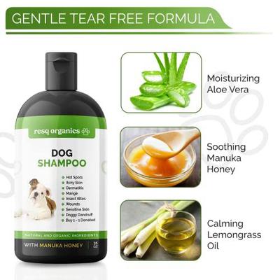 Show full view: ResQ Organics Manuka Honey Dog Shampoo, 16-fl oz bottle slide 3 of 7