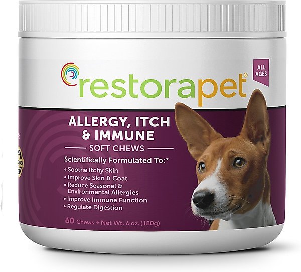 RestoraPet Allergy, Itch & Immune Support Soft Chews Dog Supplement, 60 count