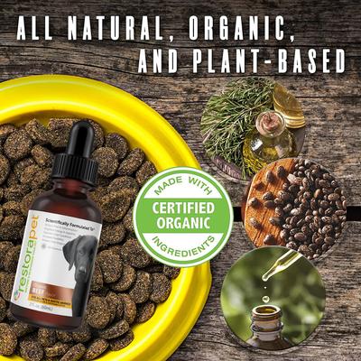 Show full view: RestoraPet Daily Supplement Organic Beef Flavor Dog & Cat Supplement, 2-fl oz bottle slide 4 of 9