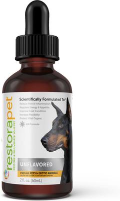 Show full view: RestoraPet Daily Supplement Unflavored Dog & Cat Supplement, 2-fl oz bottle slide 1 of 10