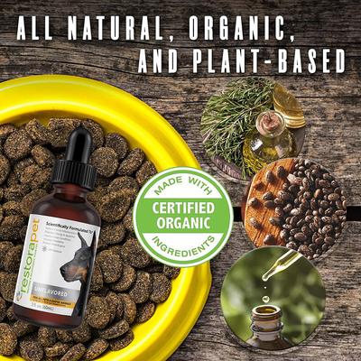 Show full view: RestoraPet Daily Supplement Unflavored Dog & Cat Supplement, 2-fl oz bottle slide 4 of 10