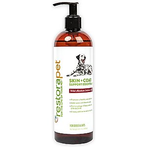 RestoraPet Skin + Coat Support Essentials Wild Alaskan Salon Oil Supplement for Dogs, 16-fl oz bottle