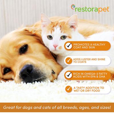 Show full view: RestoraPet Skin + Coat Support Essentials Wild Alaskan Salon Oil Supplement for Dogs, 16-fl oz bottle slide 4 of 9