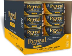 Reveal Entree Chicken Breast Pate Recipe Grain-Free Canned Wet Cat Food, 2.47-oz can, case of 24