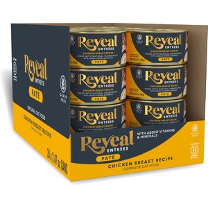Reveal Entree Chicken Breast Pate Recipe Grain-Free Canned Wet Cat Food, 2.47-oz can, case of 24