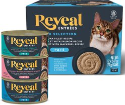 Reveal Entree Fish Pate Selection Grain-Free Canned Wet Cat Food, 2.47-oz can, case of 12