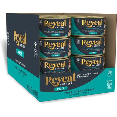 Reveal Reveal Entree Tuna Fillet Pate Recipe Grain-Free Canned Wet Cat Food, 2.47-oz can, case of 24