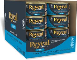 Reveal Entree Tuna Fillet with Mackerel Pate Recipe Grain-Free Canned Wet Cat Food, 2.47-oz can, case of 24