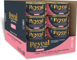 Reveal Entree Tuna Fillet with Salmon Pate Recipe Grain-Free Canned Wet Cat Food, 2.47-oz can, case of 24 slide 1 of 9