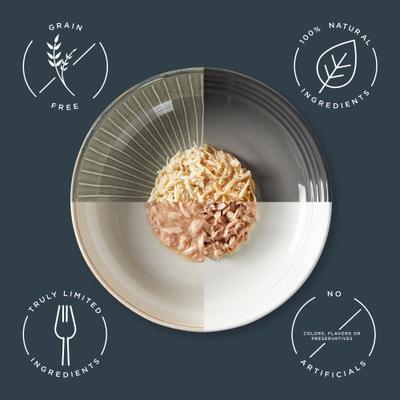 Show full view: Reveal Fish & Chicken Variety Selection in Broth Grain-Free Flaked Wet Cat Food, 2.47-oz can, case of 30 slide 3 of 10