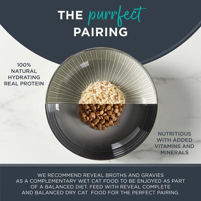 Show full view: Reveal Fish Selection Mousse with Flakes Grain-Free Wet Senior Cat Food, 2.47-oz can, case of 8 slide 4 of 10