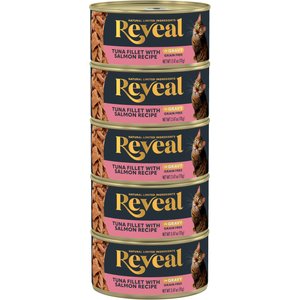 Reveal Gravy Broth Grain-Free Tuna & Salmon Flavored Wet Cat Food, 2.47-oz can, 5 count