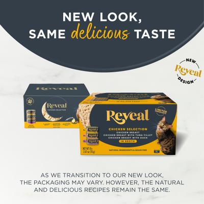 Show full view: Reveal Natural Chicken in Broth Variety Pack Grain-Free Wet Cat Food, 2.47-oz can, case of 8 slide 7 of 12