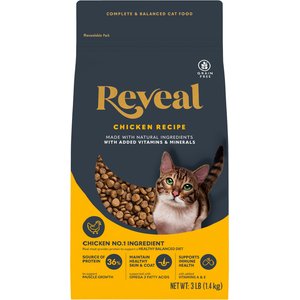 Reveal Natural Complete & Balanced Grain-Free Chicken Recipe Dry Cat Food, 3-lb bag