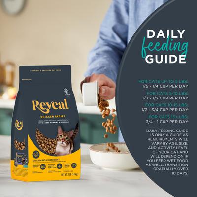 Show full view: Reveal Natural Complete & Balanced Grain-Free Chicken Recipe Dry Cat Food, 3-lb bag slide 7 of 11
