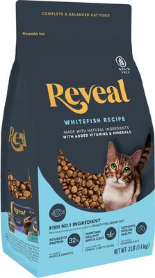 Show full view: Reveal Natural Complete & Balanced Grain-Free Whitefish Recipe Dry Cat Food, 3-lb bag slide 4 of 11