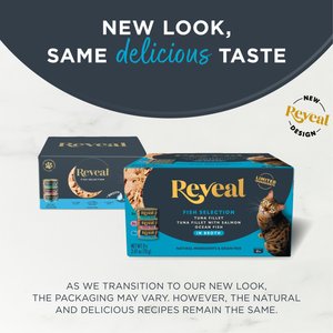 Reveal Natural Fish in Broth Variety Pack Grain-Free Wet Cat Food, 2.47-oz can, case of 8