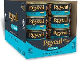 Reveal Natural Grain-Free Ocean Fish in Gravy Flavored Wet Cat Food, 2.47-oz can, case of 24