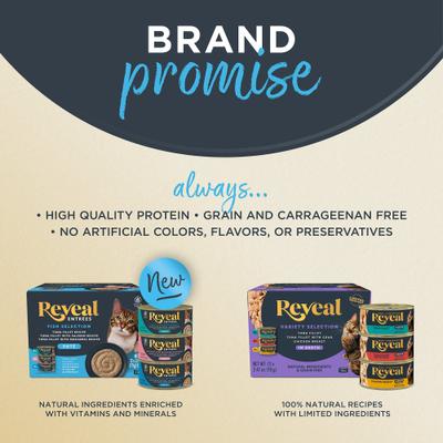 Show full view: Reveal Natural Grain-Free Tuna in Gravy Flavored Wet Cat Food, 2.47-oz can, case of 24 slide 8 of 10