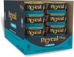 Reveal Natural Grain-Free Tuna with Sea Bream in Broth Flavored Wet Cat Food, 2.47-oz can, case of 24