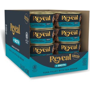 Reveal Natural Grain-Free Tuna with Sea Bream in Broth Flavored Wet Cat Food, 2.47-oz can, case of 24