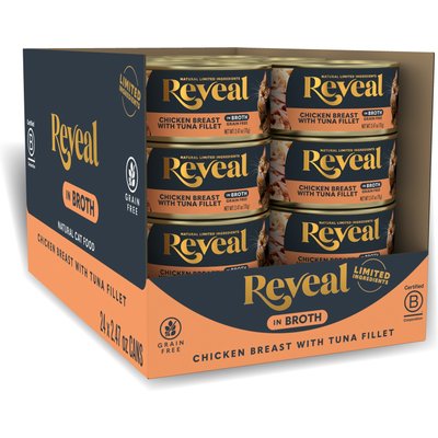 Reveal Reveal Natural Limited Ingredient Grain-Free Chicken & Tuna in Broth Wet Cat Food, 2.47-oz, case of 24
