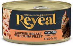 Reveal Natural Limited Ingredient Grain-Free Chicken & Tuna in Broth Wet Cat Food, 2.47-oz, case of 24 slide 2 of 9