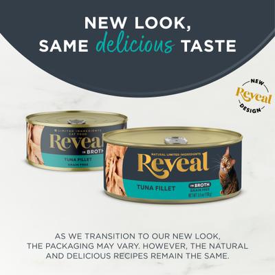 Show full view: Reveal Natural Limited Ingredient Grain-Free Tuna Fillet in Broth Wet Cat Food, 5.5-oz, case of 12 slide 7 of 12