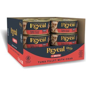 Reveal Natural Limited Ingredient Grain-Free Tuna Fillet with Crab in Broth Wet Cat Food, 5.5oz, case of 12