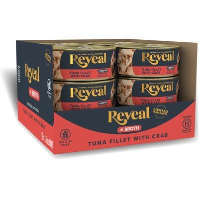 Reveal Reveal Natural Limited Ingredient Grain-Free Tuna Fillet with Crab in Broth Wet Cat Food, 5.5oz, case of 12