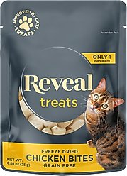 Reveal Single Ingredient Chicken Bites Grain-Free Freeze-Dried Cat Treats, 0.88-oz bag, 1 count