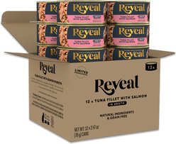 Reveal Tuna Fillet with Adult Grain-Free Salmon Wet Cat Food, 2.47-oz can, case of 12