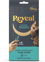 Reveal Tuna Puree Grain-Free Lickable Cat Treats, 0.5-oz sachet, 4 count