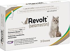 Revolt Topical Solution for Cats, 15.1-22 lbs, (Taupe Box), 3 Doses (3-mos. supply)