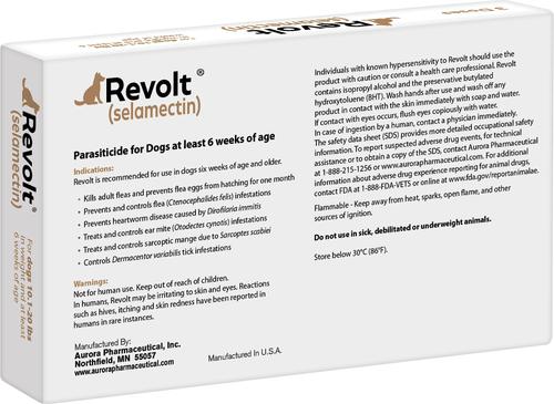 Show full view: Revolt Topical Solution for Dogs, 10.1-20 lbs, (Brown Box), 3 Doses (3-mos. supply) slide 2 of 4