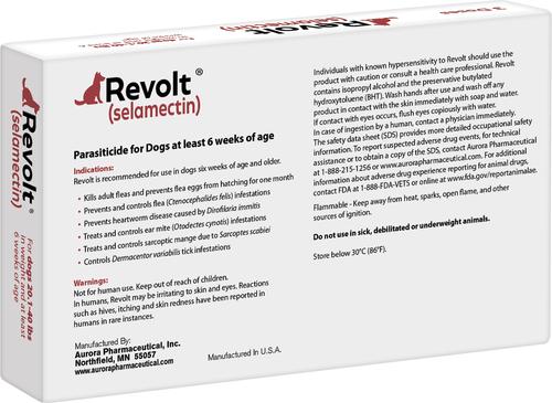 Show full view: Revolt Topical Solution for Dogs, 20.1-40 lbs, (Maroon Box), 3 Doses (3-mos. supply) slide 2 of 3