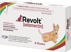 Revolt Topical Solution for Dogs, 20.1-40 lbs, (Maroon Box), 6 Doses (6-mos. supply)