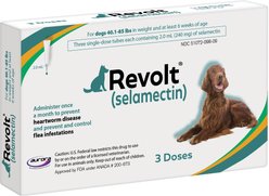 Revolt Topical Solution for Dogs, 40.1-85 lbs, (Teal Box), 3 Doses (3-mos. supply) slide 1 of 2