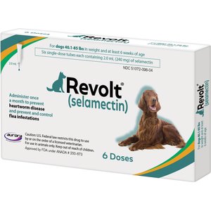Revolt Topical Solution for Dogs, 40.1-85 lbs, (Teal Box), 6 Doses (6-mos. supply)