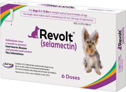 Revolt Topical Solution for Dogs, 5.1-10 lbs, (Purple Box), 6 Doses (6-mos. supply)