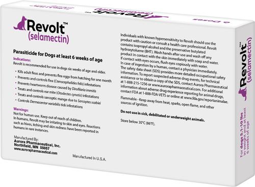 Show full view: Revolt Topical Solution for Dogs, 5.1-10 lbs, (Purple Box), 6 Doses (6-mos. supply) slide 2 of 4