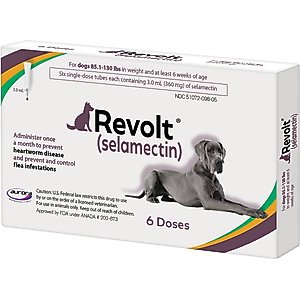 Revolt Topical Solution for Dogs, 85.1-130 lbs, (Plum Box), 6 Doses (6-mos. supply)